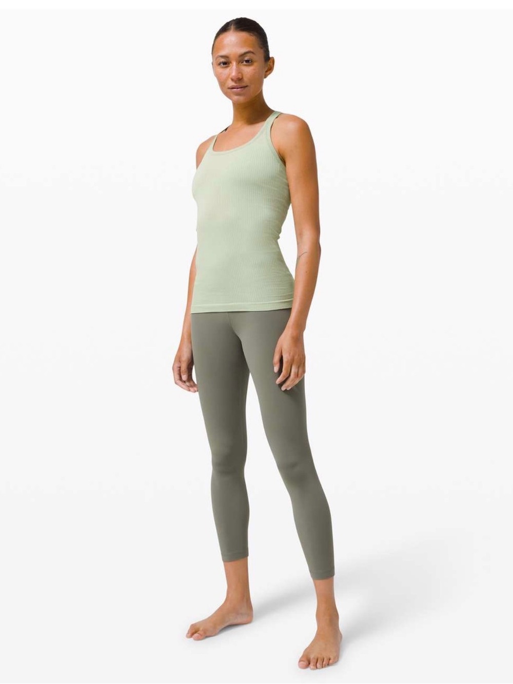 Lululemon Athletica Green Fitted Sleeveless Tank